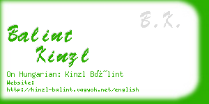 balint kinzl business card